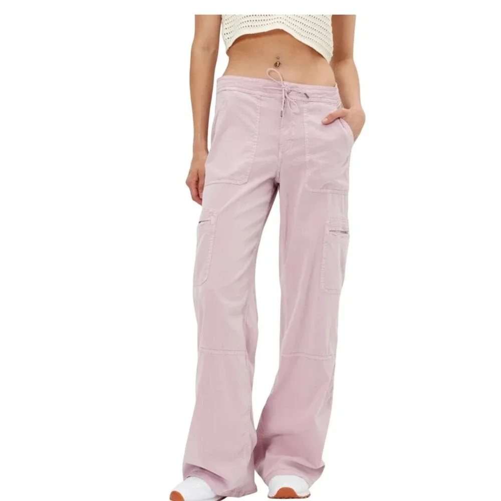 American Eagle Dreamy Drape Pants Lilac Purple Drawstring Size 00 NWT $60 - Picture 1 of 11